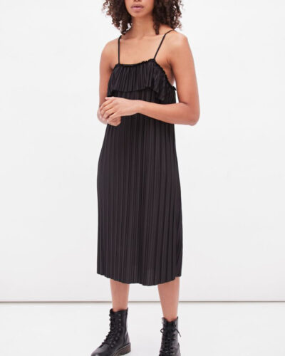 Vestido Plissado Preto - Zara
