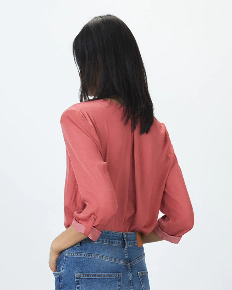 Blusa Fluída Rosa/Mostarda - Sfera - Image 2
