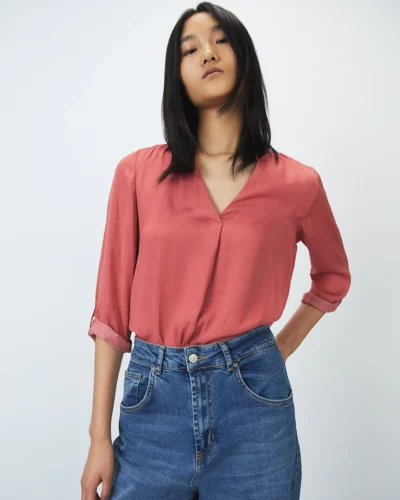 Blusa Fluída Rosa/Mostarda - Sfera