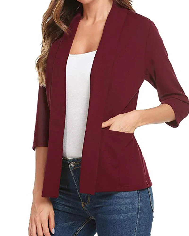Blazer vermelho tinto, manga 3/4 - Image 2