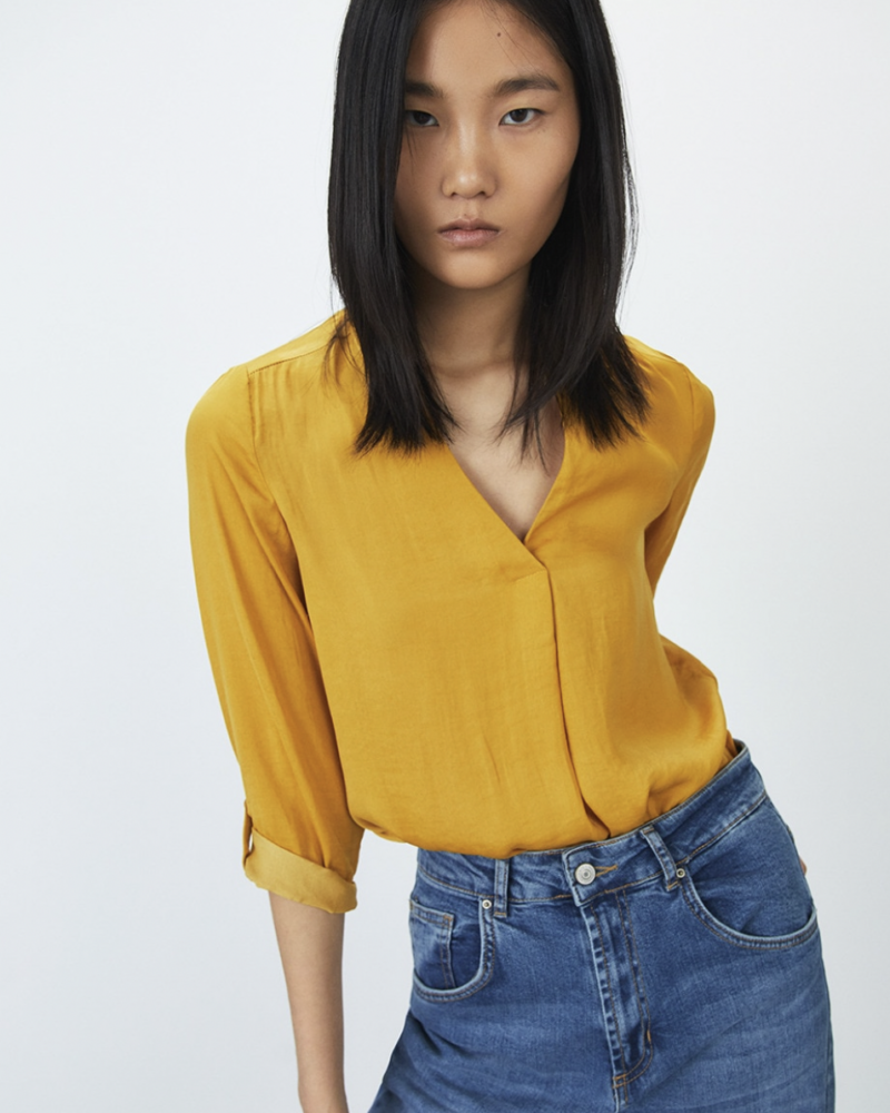 Blusa Fluída Rosa/Mostarda - Sfera - Image 3