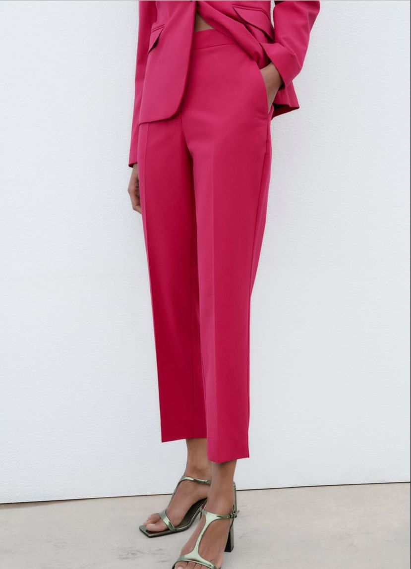 Calças de fato rosa - Zara