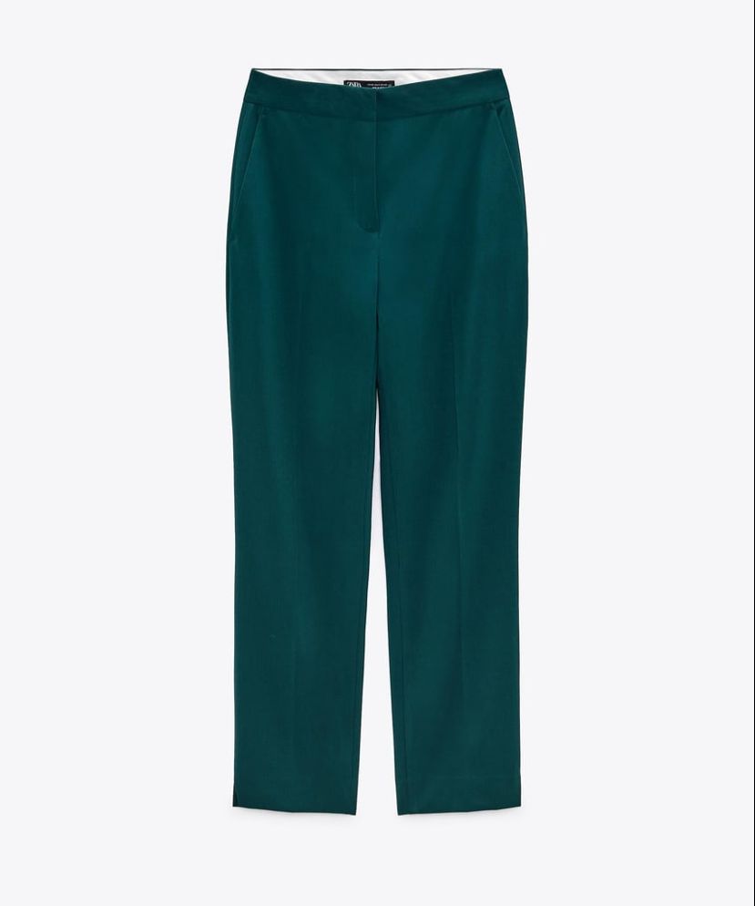 Calças pelo tornozelo azul petróleo - Zara