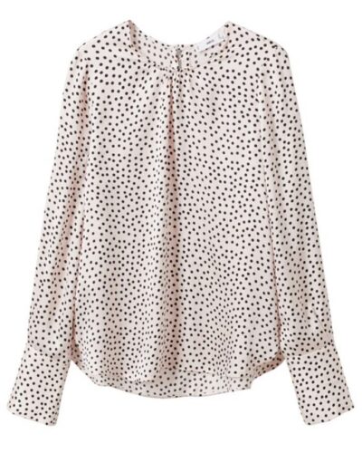 Blusa às bolinhas rosa - Mango
