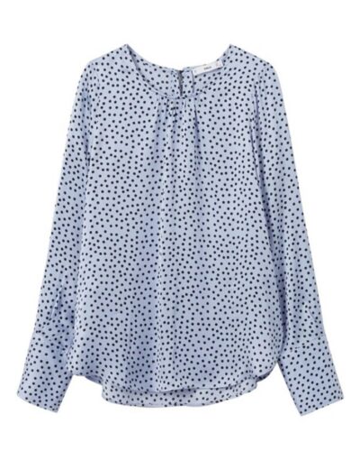 Blusa às bolinhas Azul - Mango